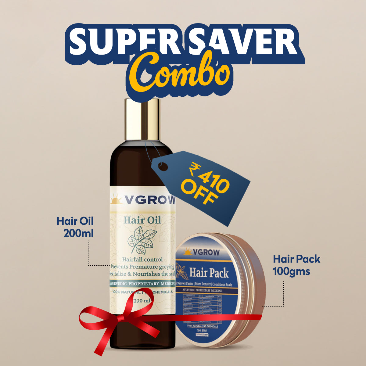 Hair Oil & Hair Pack Combo (Get ₹410 OFF)