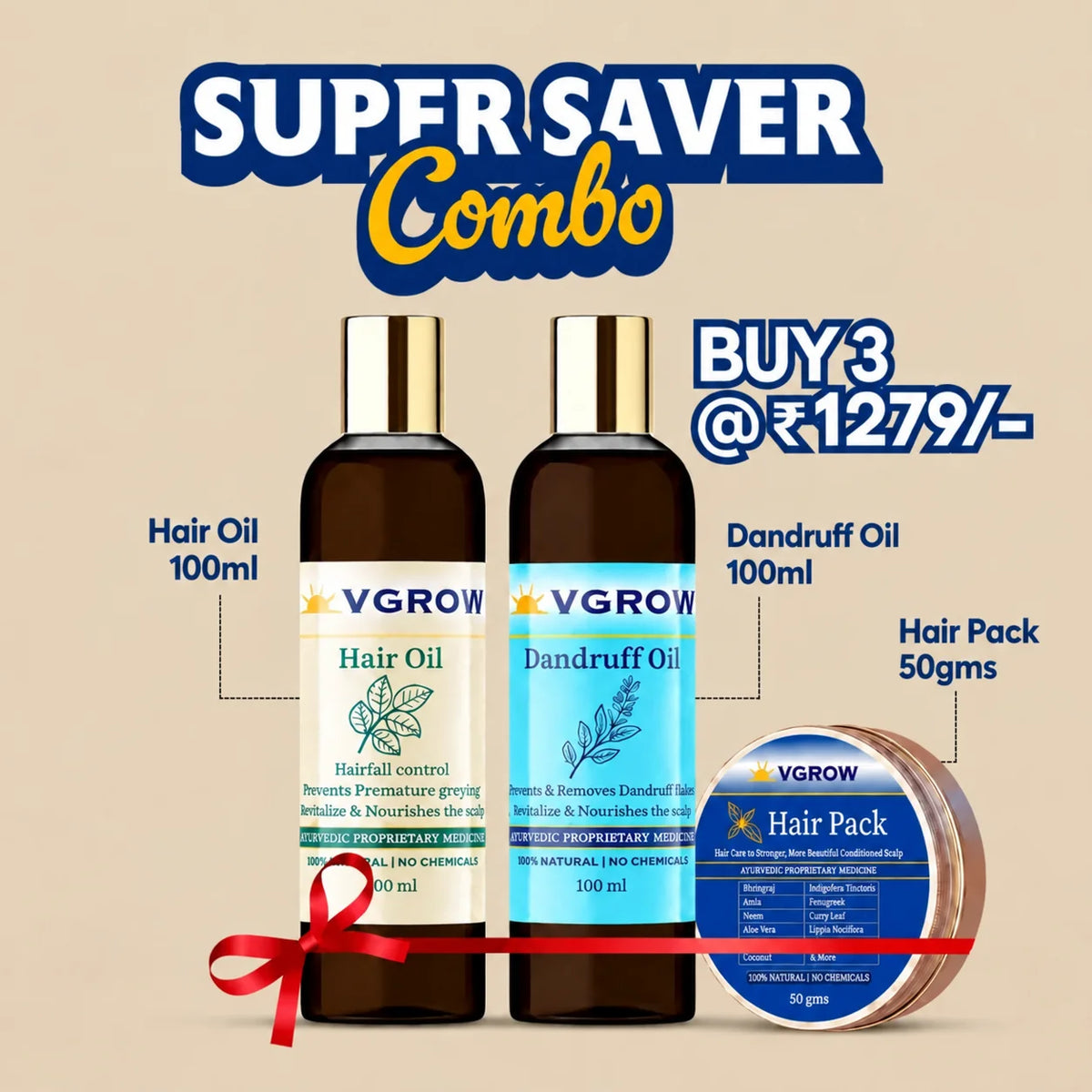 100% Ayurvedic Hair Oil to Support Hair Regrowth