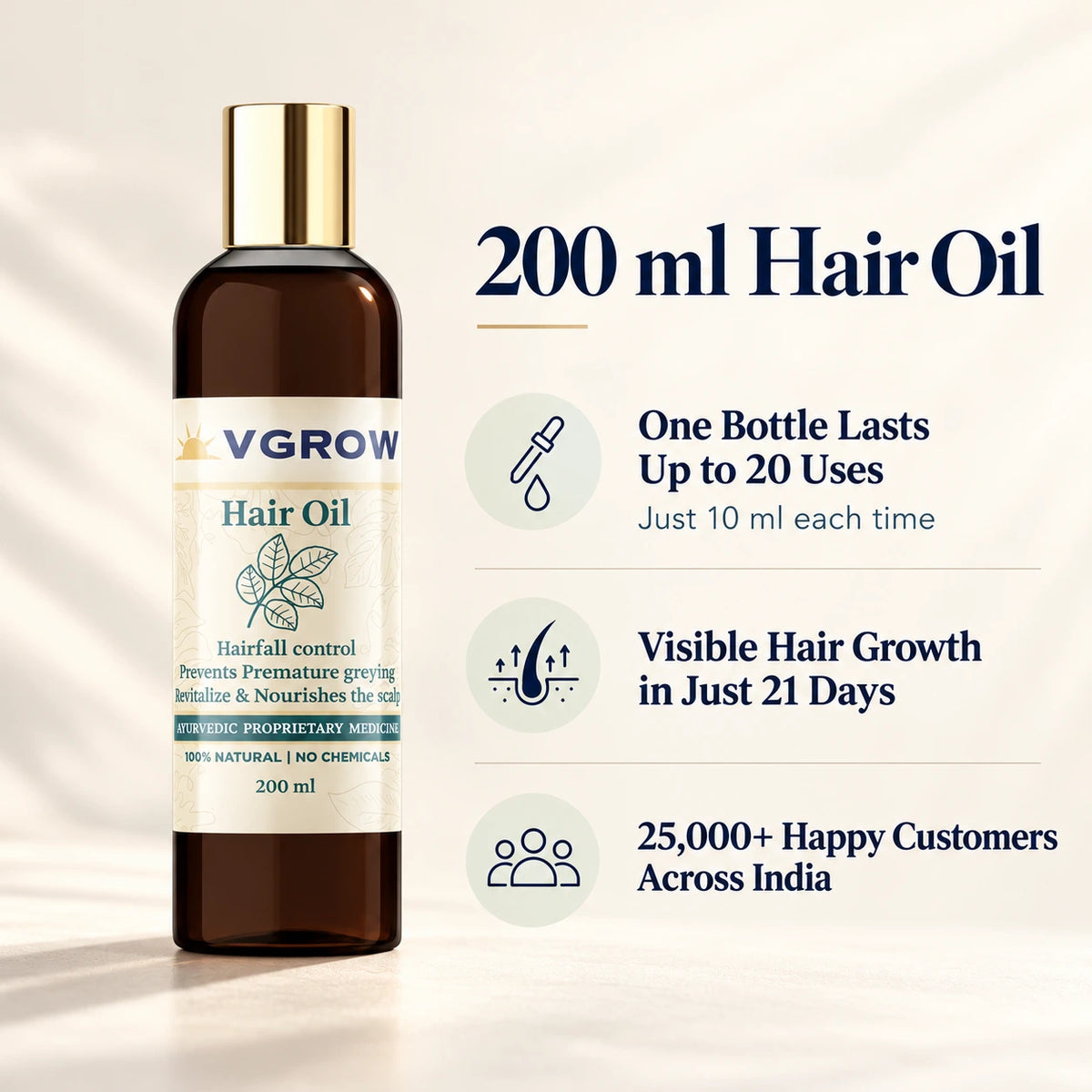100% Ayurvedic Hair Oil to Support Hair Regrowth