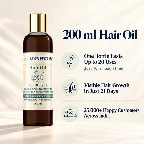 100% Ayurvedic Hair Oil to Support Hair Regrowth