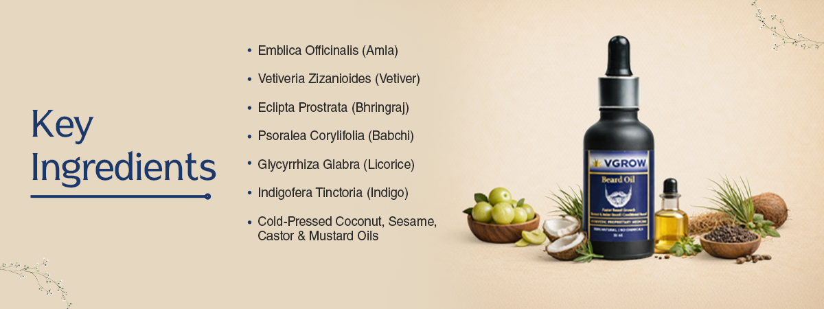 Ayurvedic Beard Growth Oil for Men key ingredients